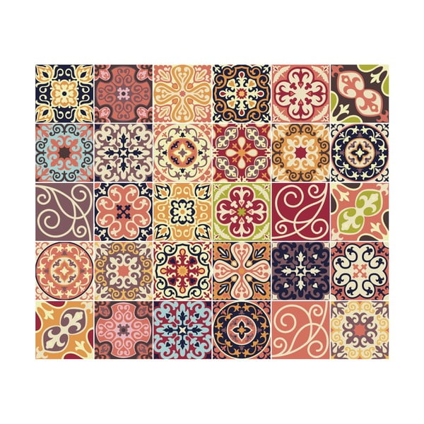 Set di 30 adesivi murali decorativi, 15 x 15 cm La Valette - Ambiance-image-2