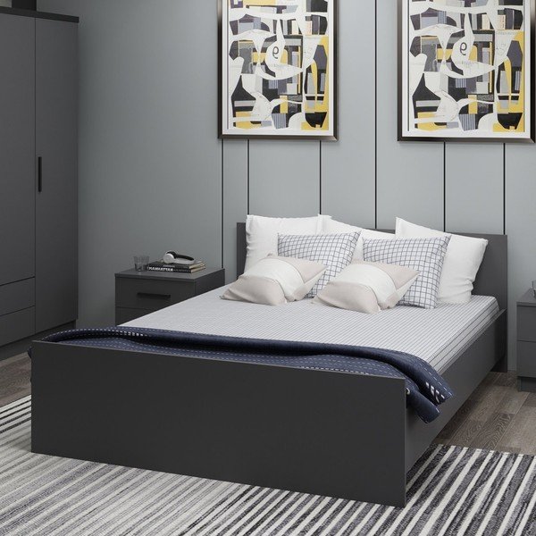 Letto matrimoniale antracite 160x200 cm Kale - Kalune Design-image-1