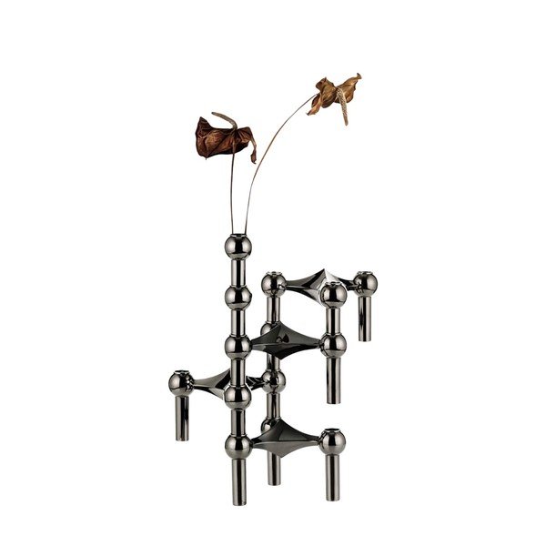 Vaso nero lucido in metallo (altezza totale 10 cm) Nagel – STOFF Nagel-image-4
