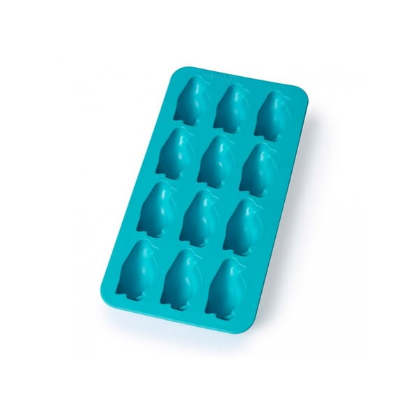 Stampo per ghiaccio in silicone blu Penguin, 12 cubetti - Lékué
