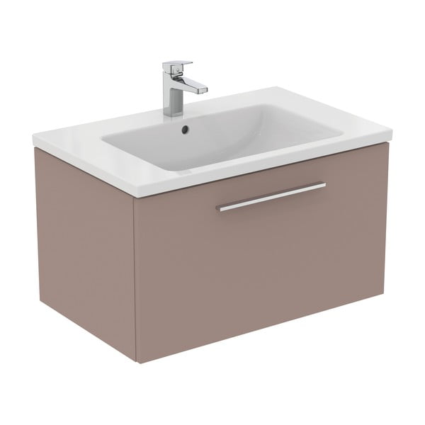 Mobile per lavabo grigio e beige a sospensione 80x44 cm i.Life B - Ideal Standard-image-4