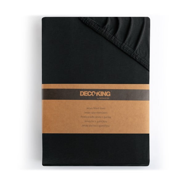 Lenzuolo con angoli nero in jersey 220x200 cm Amber – Restilo-image-4