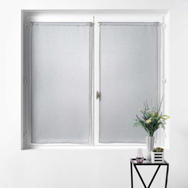 Set di 2 tende in voile grigio 60x90 cm Sandra - douceur d'intérieur-image-2