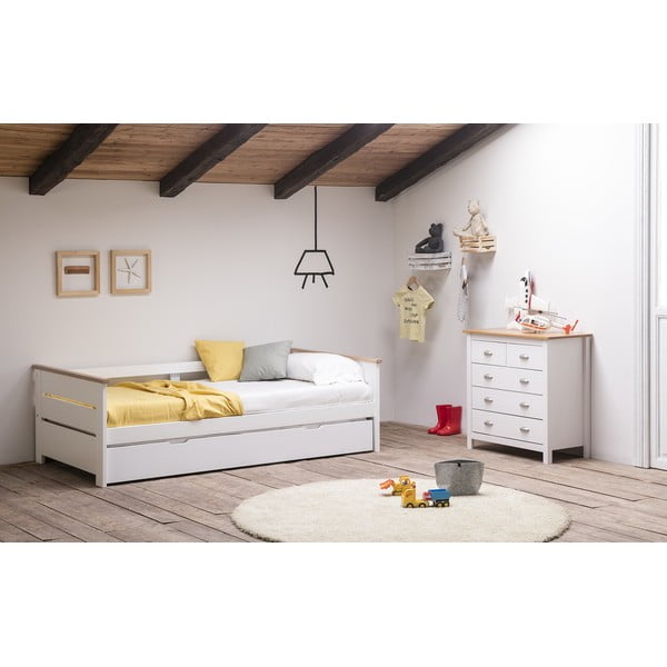 Divano letto bianco , 90 x 190 cm Lola - Marckeric-image-1