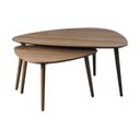 Tavolini marroni in rovere decorato in set di 2 70x100 cm Adda - Unique Furniture
