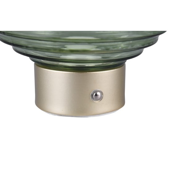 Lampada da tavolo LED dimmerabile in verde e oro con paralume in vetro (altezza 14,5 cm) Earl - Reality-image-4