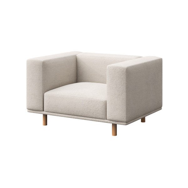 Poltrona relax beige in tessuto bouclé Kukumo - Ame Yens