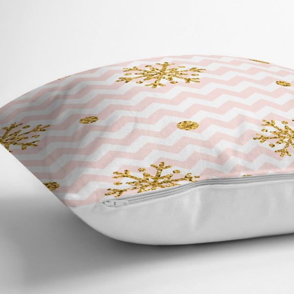 Federa natalizia Fiocchi di neve dorati, 42 x 42 cm - Minimalist Cushion Covers-image-1