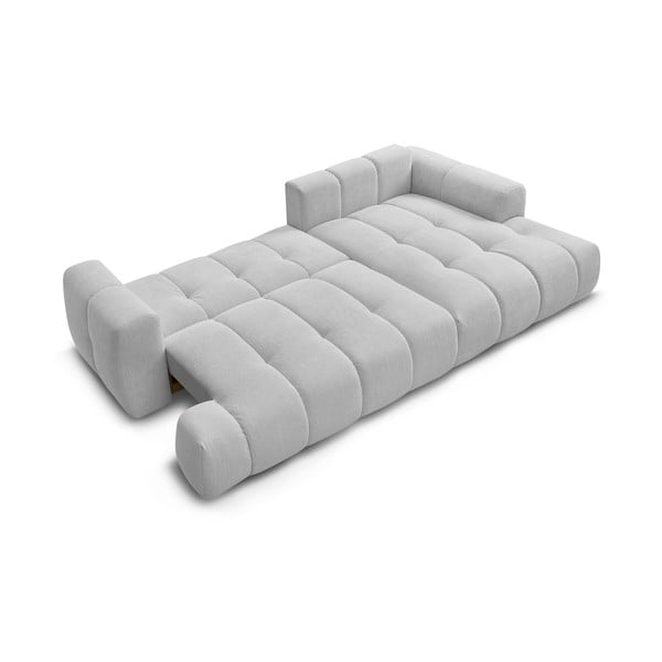 Divano angolare grigio chiaro allungabile e con contenitore (penisola a destra/chaise lounge) Fuji – Bobochic Paris-image-4