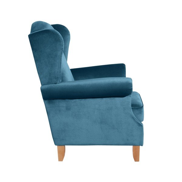Poltrona in velluto blu petrolio Verita Velvet - Max Winzer-image-1