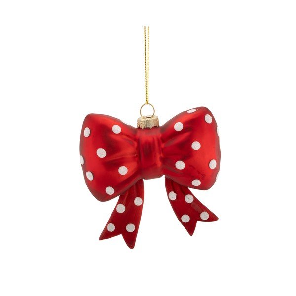 Decorazione per albero di natale in vetro 3,5 cm Spotty Bow – Sass & Belle