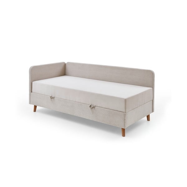 Letto singolo imbottito beige con contenitore 90x200 cm Cabana - Meise Möbel