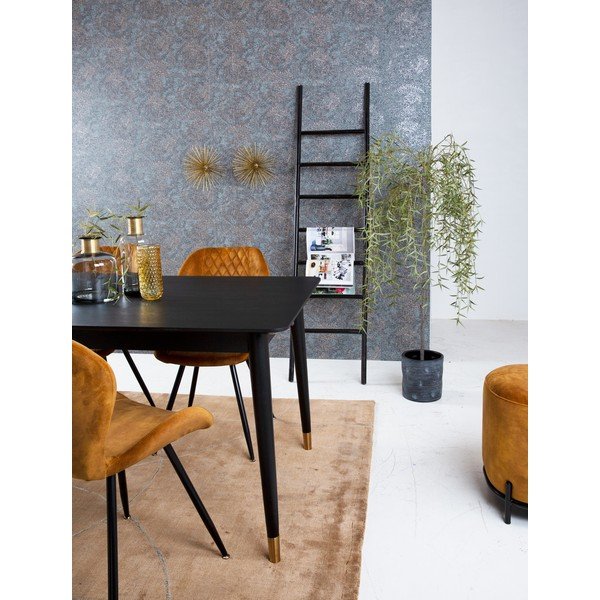 Tavolo da pranzo in legno di gomma nero , 180 x 90 cm Nelly - Canett-image-2