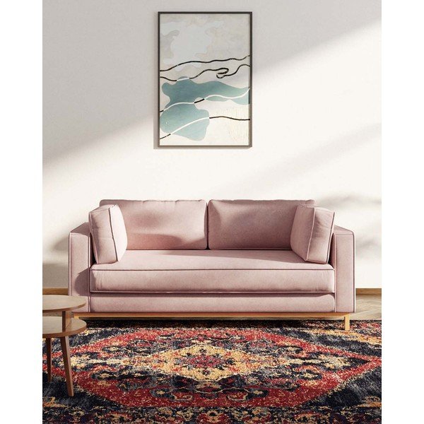 Divano in velluto rosa chiaro 192 cm Celerio - Ame Yens-image-3