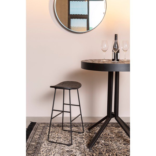 Sedia da bar nera 2 pz (altezza della seduta 62 cm) Tangle – White Label-image-1