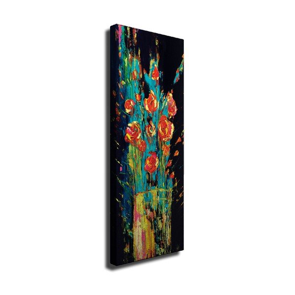 Pittura murale su tela Fiori d'epoca, 30 x 80 cm - Wallity