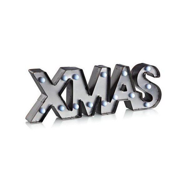 Decorazione luminosa a LED grigia Xmas, lunghezza 47 cm Word - Markslöjd