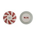 Set di piatti da dolce rossi/color crema in gres a tema natalizio 2 pz ø 12,5 cm Yule – Bloomingville