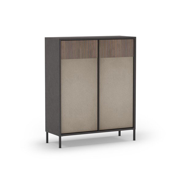 Armadietto color antracite/in marrone chiaro 106x130 cm Amalia – Marckeric-image-3