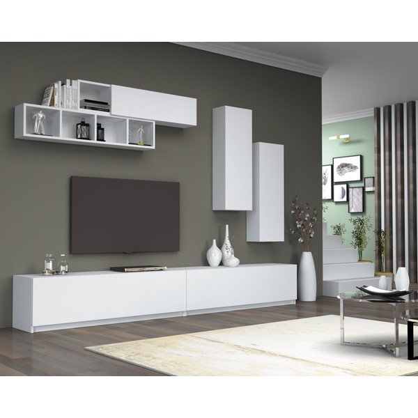 Tavolo TV bianco 140x40 cm Dona - Gauge Concept-image-2