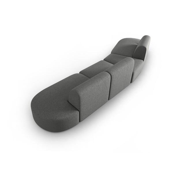 Divano grigio con penisola a sinistra con rivestimento in ciniglia 428 cm Paolo – Milo Casa-image-3