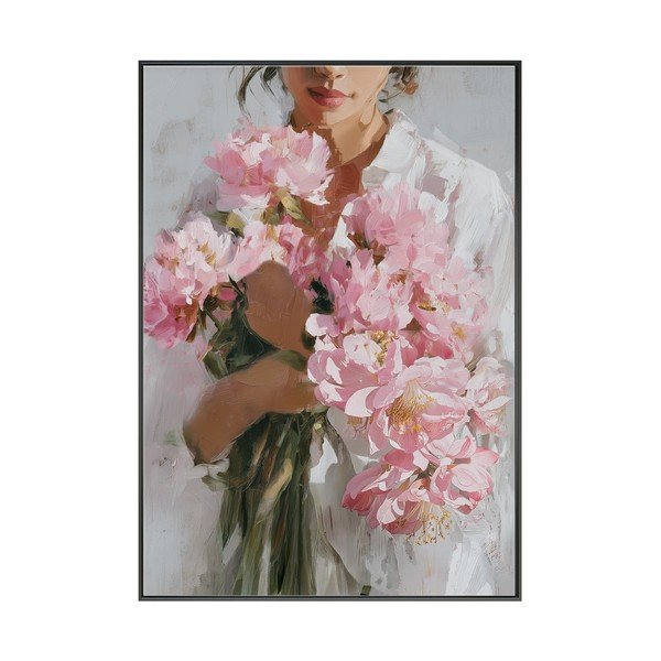 Dipinto stampato con cornice inclusa/dipinto su tela 70x100 cm Floral Embrace – Styler