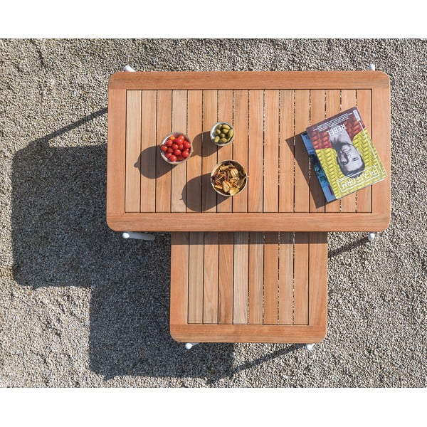 Tavolo da giardino in teak 75x68 cm Omer - Diphano-image-1