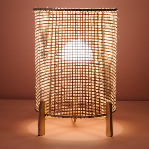 Lampada da tavolo in rattan, altezza 35 cm Wala - SULION-image-1