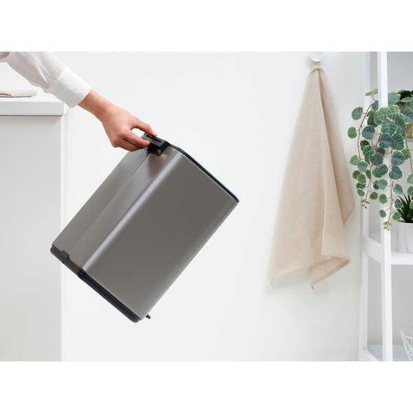 Cestino per la spazzatura grigio in acciaio con pedale 12 l Bo – Brabantia-image-2