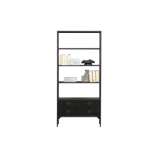 Scaffale nero con due cassetti Derby - WOOOD-image-3