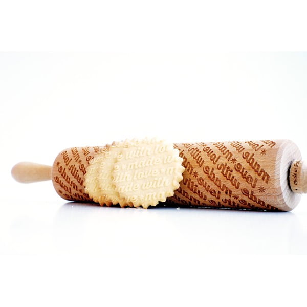 Rullo per pasta in legno goffrato Made with Love Made With Love - Valek-image-3