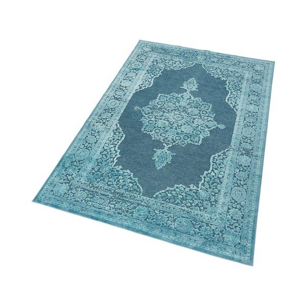 Tappeto in viscosa blu , 120 x 170 cm Willow - Mint Rugs-image-3