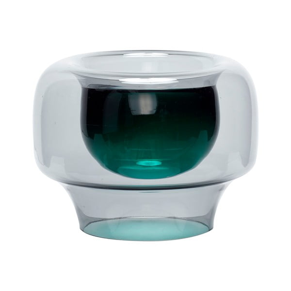 Vaso in vetro verde fatto a mano Lunar - Hübsch