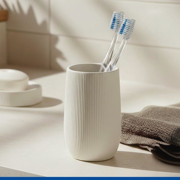Portaspazzolino color crema in ceramica Fablo – Wenko-image-1