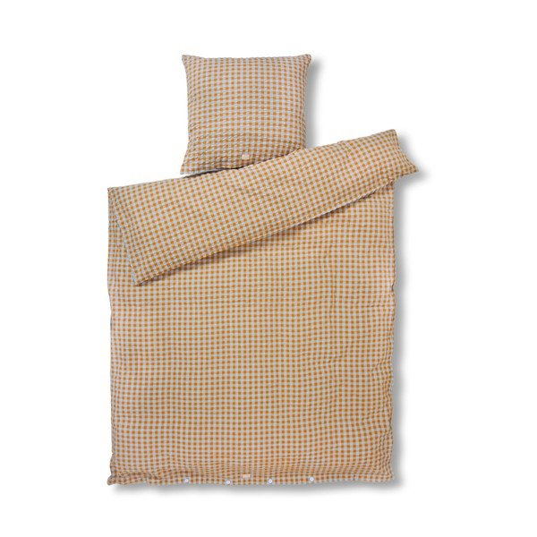 Lenzuolo singolo in crêpe esteso arancione-giallo-azzurro 140x220 cm Bæk&Bølge - JUNA