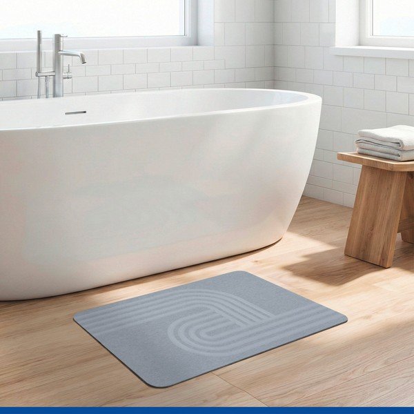Tappetino per il bagno grigio in diatomite 39x60 cm Manhattan – Wenko-image-2