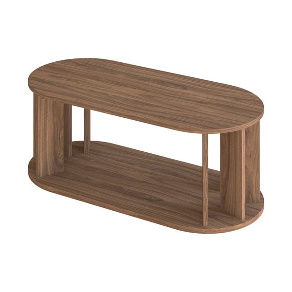 Tavolino con piano in legno di noce 110x50 cm Nora - TemaHome