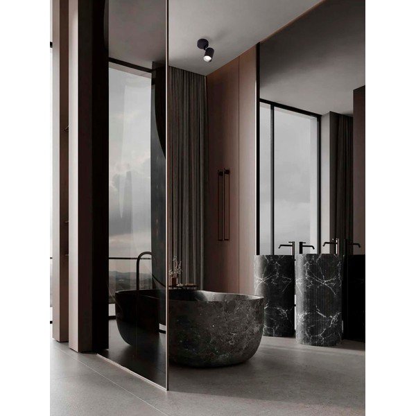 Faretto nero opaco in metallo con struttura flessibile 12x8 cm Alma – Nova Luce-image-1
