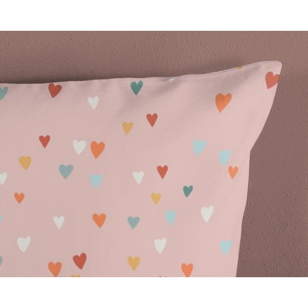 Set copripiumino e federa da bambini rosa/beige in cotone per culla 100x135 cm Louie – Good Morning-image-3