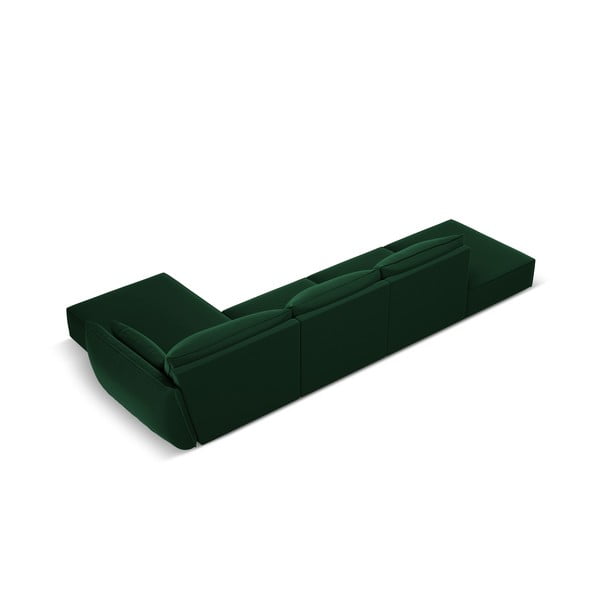 Divano angolare verde scuro (con penisola a destra/con chaise lounge) con rivestimento in velluto Vanda – Mazzini Sofas-image-3