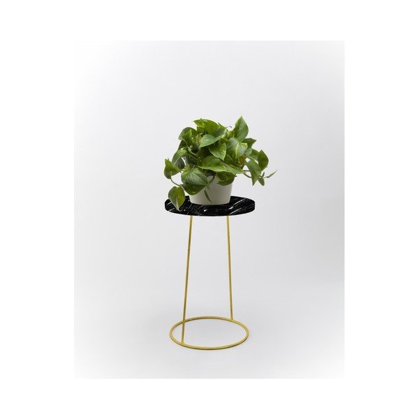 Portaombrelli/vaso di fiori nero con decoro in marmo - Velvet Atelier-image-3