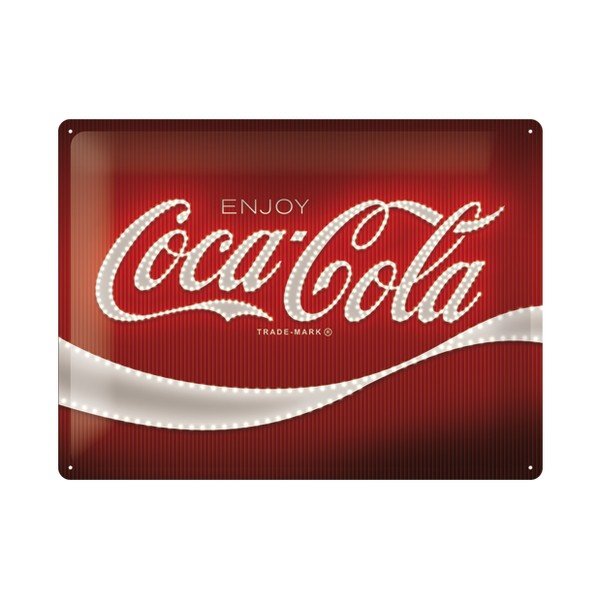 Insegna decorativa a parete Luci rosse Coca-Cola - Postershop