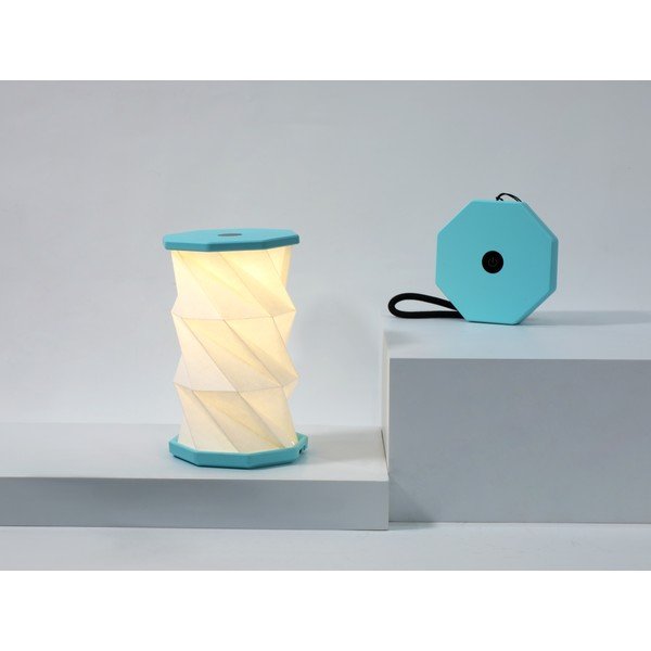 Decorazione luminosa bianca/turchese con ricarica USB portatile ø 8 cm Twist – Gingko-image-3