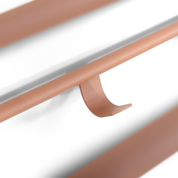 Attaccapanni da parete color salmone in metallo con scaffale 100 cm Rex – Spinder Design-image-3