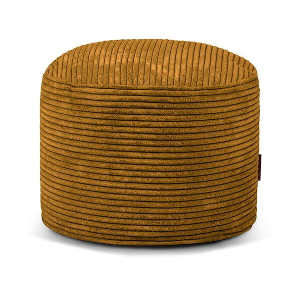 Puof a sacco color senape con rivestimento in velluto a coste Mini – SLOWDOWN