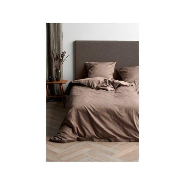 Set copripiumino e federa grigio tortora in tessuto damascato per letto singolo/per letto esteso 140x220 cm Tiles – Södahl-image-1