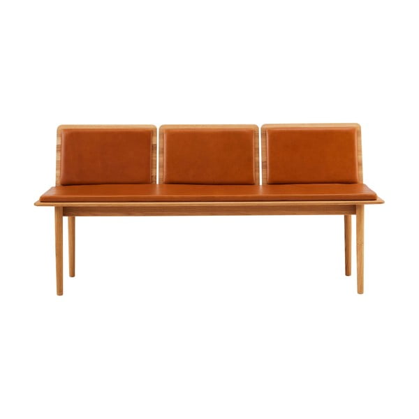 Panca in pelle marrone cognac Elba - Hammel Furniture-image-2