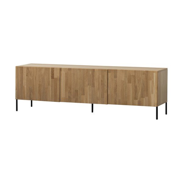 Mobile TV di colore naturale in rovere massiccio 180x56x46 cm Bono – WOOOD-image-4