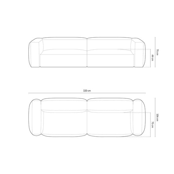 Divano componibile nero 320 cm Martina - Micadoni Home-image-4