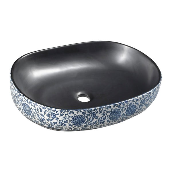 Lavabo nero/blu in ceramica 60x40 cm Priori – Sapho